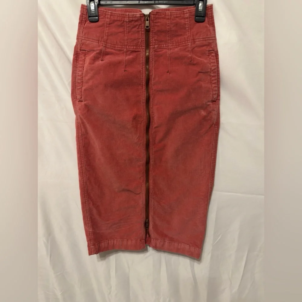 Free People I Want It All Cord Midi Skirt Poppy size 26